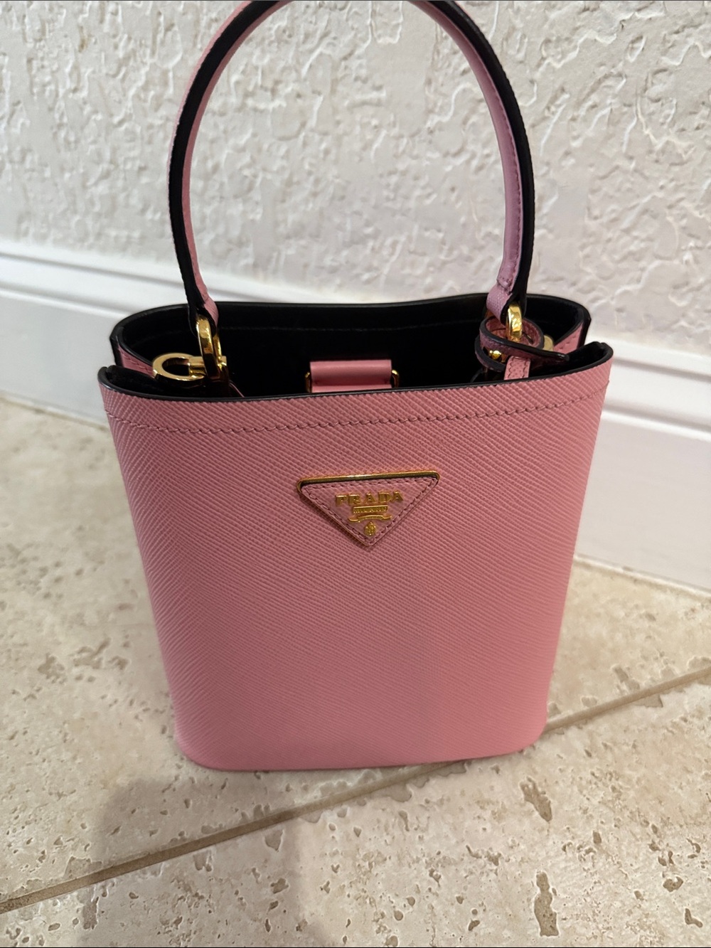 Prada Panier bag.  Pink leather.  Like new Giftable condition!